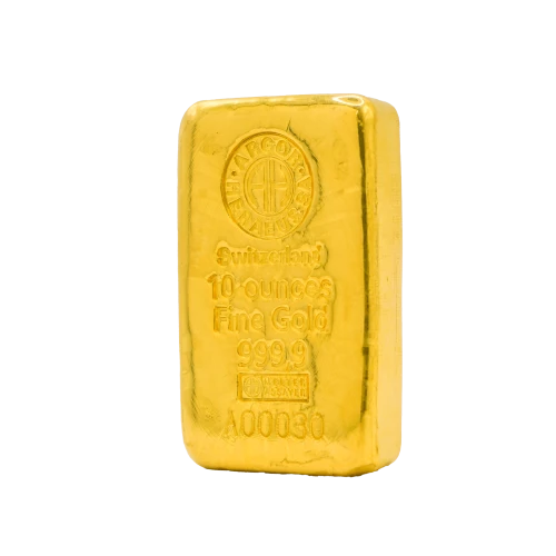 10 oz Gold Argor-Heraeus cast bar (2)