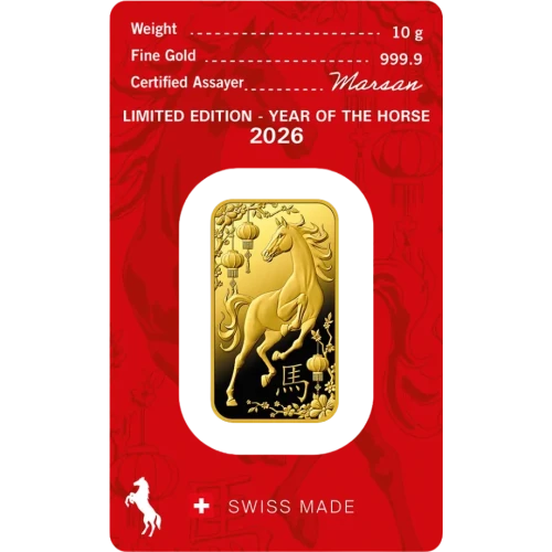10g Heraeus Minted Gold Bar - Year of The Horse (2)