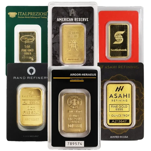 1oz Gold Bar - Generic Mix (5)