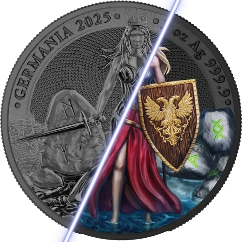 2025 1 oz Germania - Black Silver BU WMF Edition Coin (2)