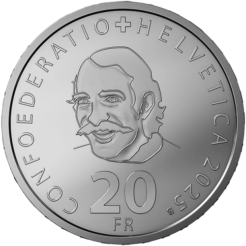 2025 1 oz Jean Tinguely Silver 20 Franc Coin (2)