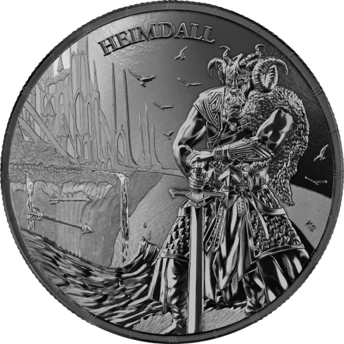2025 1 oz Ragnarök: Heimdall Black Silver Coin (3)