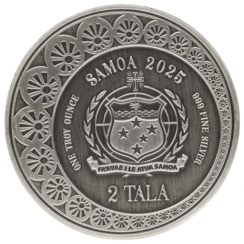 2025 1 oz Samoan - Mermaid & Pearl Antique & Colorized Silver Coin (3)