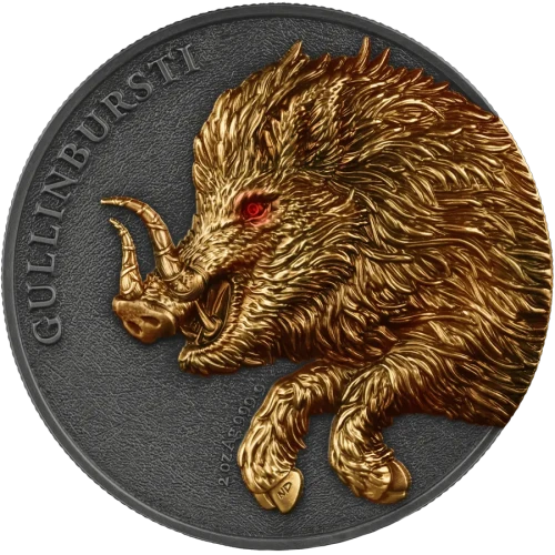 2025 2 oz Germania Beasts - Gullinbursti Ultra Double High Relief Silver Coin (2)