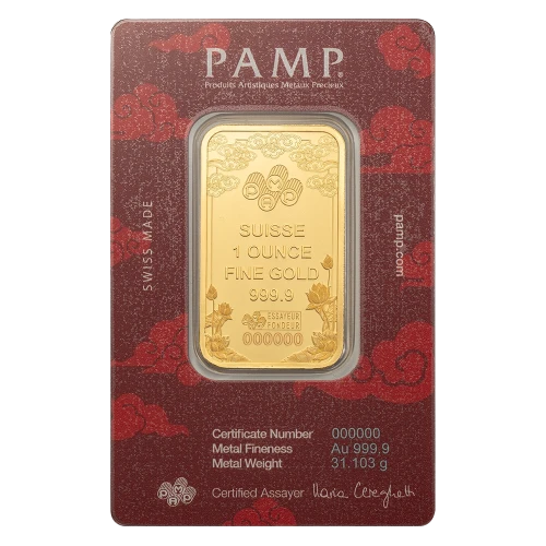 2026 1oz PAMP Gold Bar - Good Luck Yellow Dragon (2)