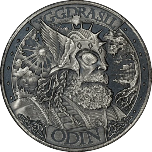 Asgard 1-oz Silver Round Antique Finish Mythical Cities Series (3)